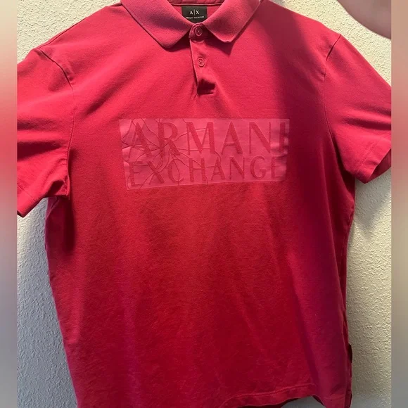 Armani Exchange Vibrant Red Polo Shirt - Picture 3 of 5